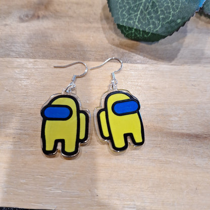 AWESOME ACRYLIC 925 STIRLING HOOK EARRINGS (NON CRYSTAL,)