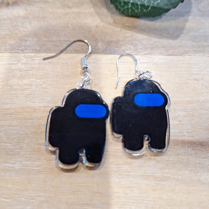 AWESOME ACRYLIC 925 STIRLING HOOK EARRINGS (NON CRYSTAL,)