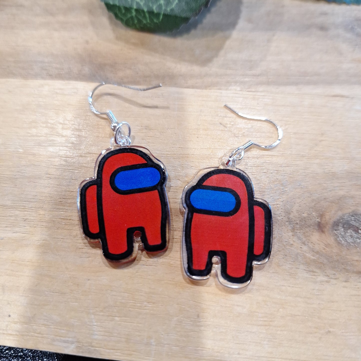 AWESOME ACRYLIC 925 STIRLING HOOK EARRINGS (NON CRYSTAL,)