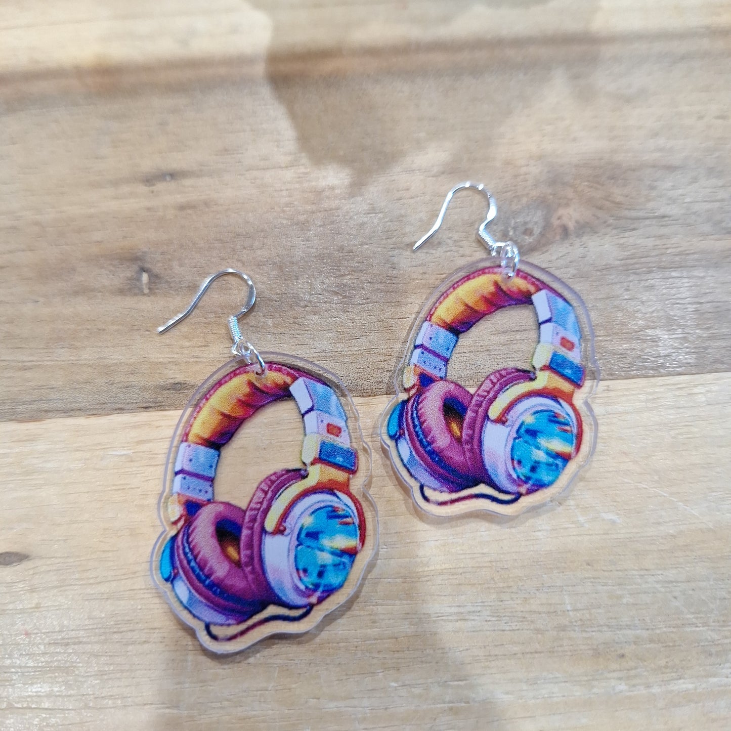AWESOME ACRYLIC 925 STIRLING HOOK EARRINGS (NON CRYSTAL,)