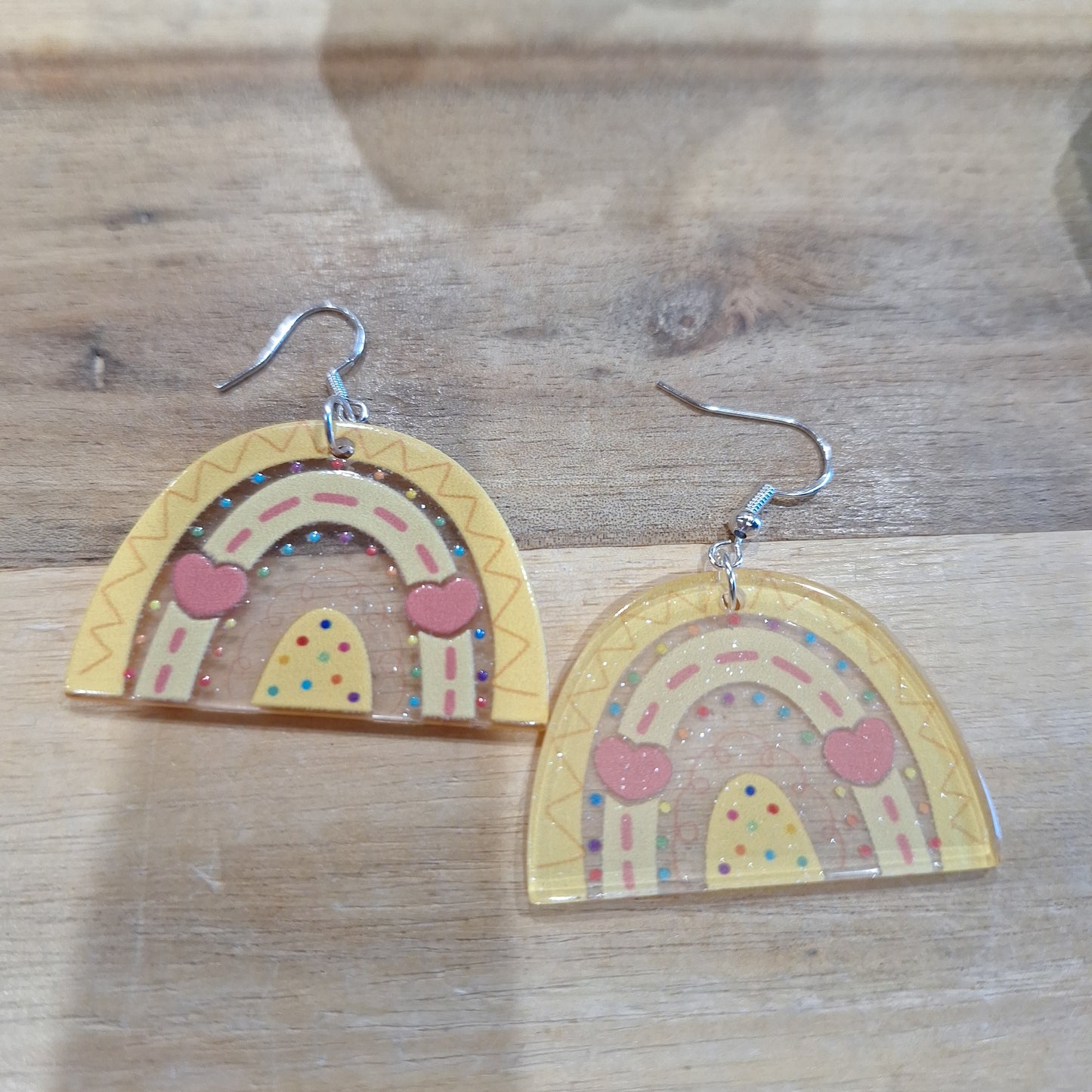 AWESOME ACRYLIC 925 STIRLING HOOK EARRINGS (NON CRYSTAL,)
