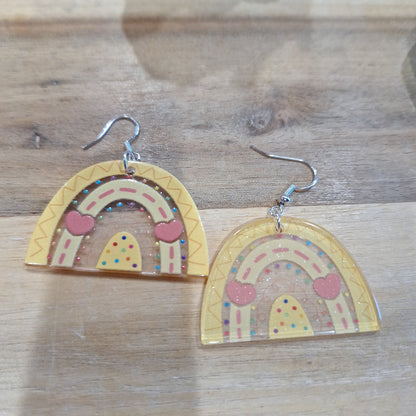 AWESOME ACRYLIC 925 STIRLING HOOK EARRINGS (NON CRYSTAL,)