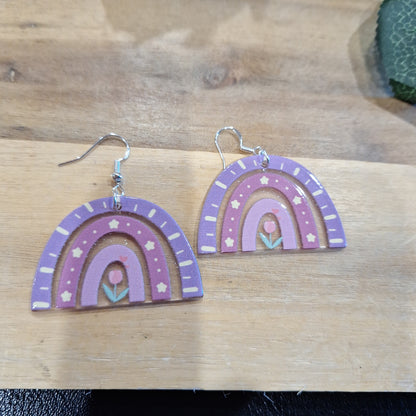 AWESOME ACRYLIC 925 STIRLING HOOK EARRINGS (NON CRYSTAL,)