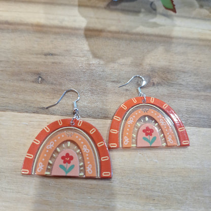 AWESOME ACRYLIC 925 STIRLING HOOK EARRINGS (NON CRYSTAL,)