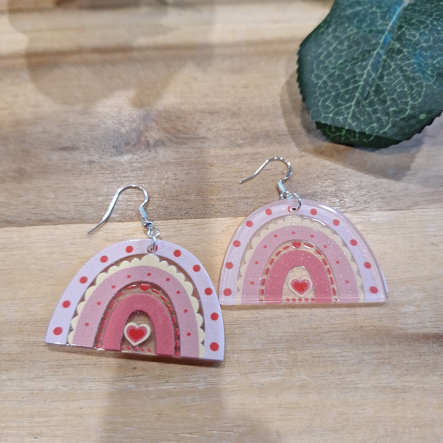 AWESOME ACRYLIC 925 STIRLING HOOK EARRINGS (NON CRYSTAL,)