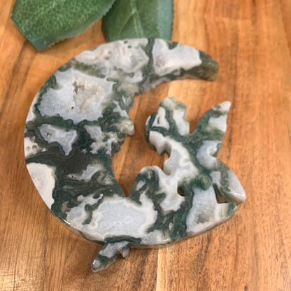 AGATE MOSS FAIRY IN THE MOON