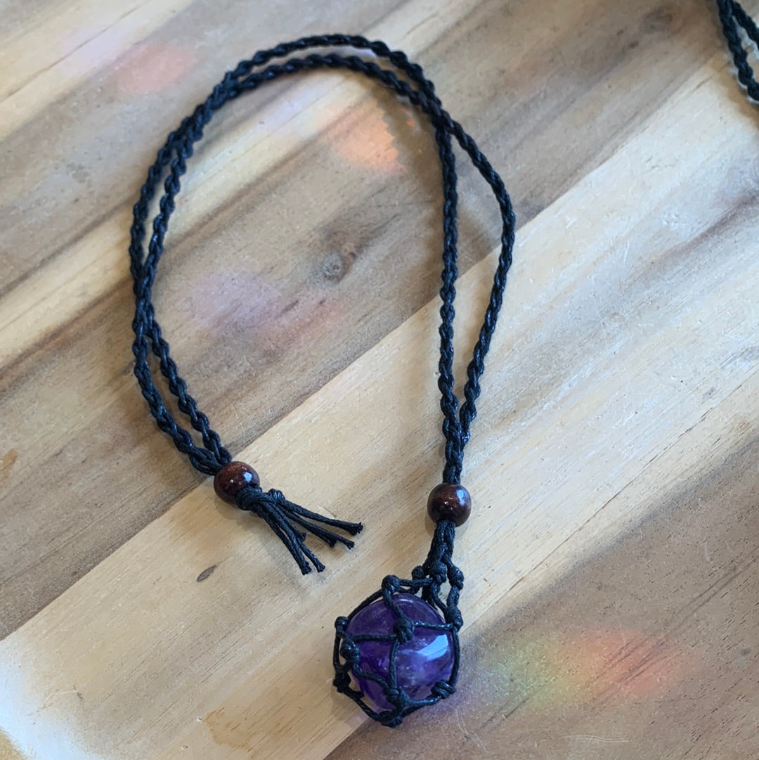 LONG PLAITED TUMBLE/RAW HOLDER NECKLACES