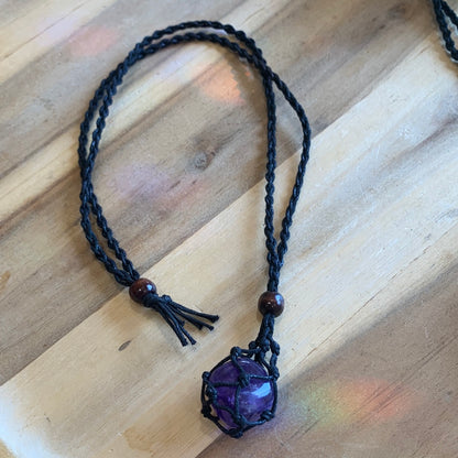 LONG PLAITED TUMBLE/RAW HOLDER NECKLACES