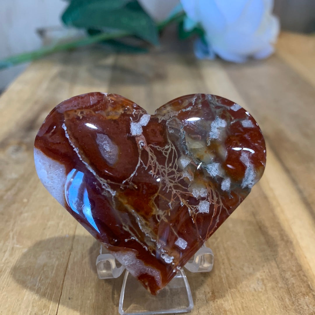 RED MOSS AGATE HEARTS