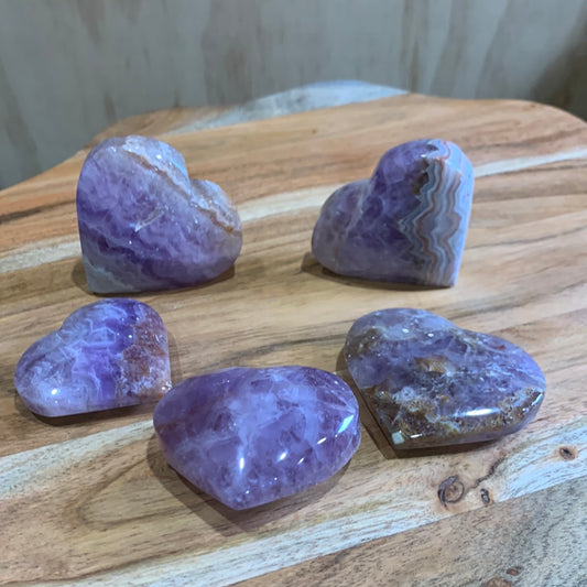 AMETHYST WITH MEXICAN AGATE HEARTS