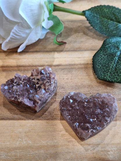 AMETHYST CLUSTER HEARTS