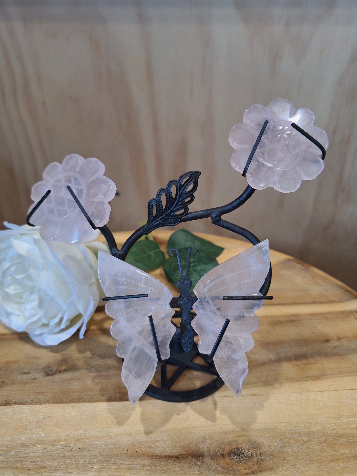 GORGEOUS CRYSTAL FLOWER BUTTERFLY STANDS