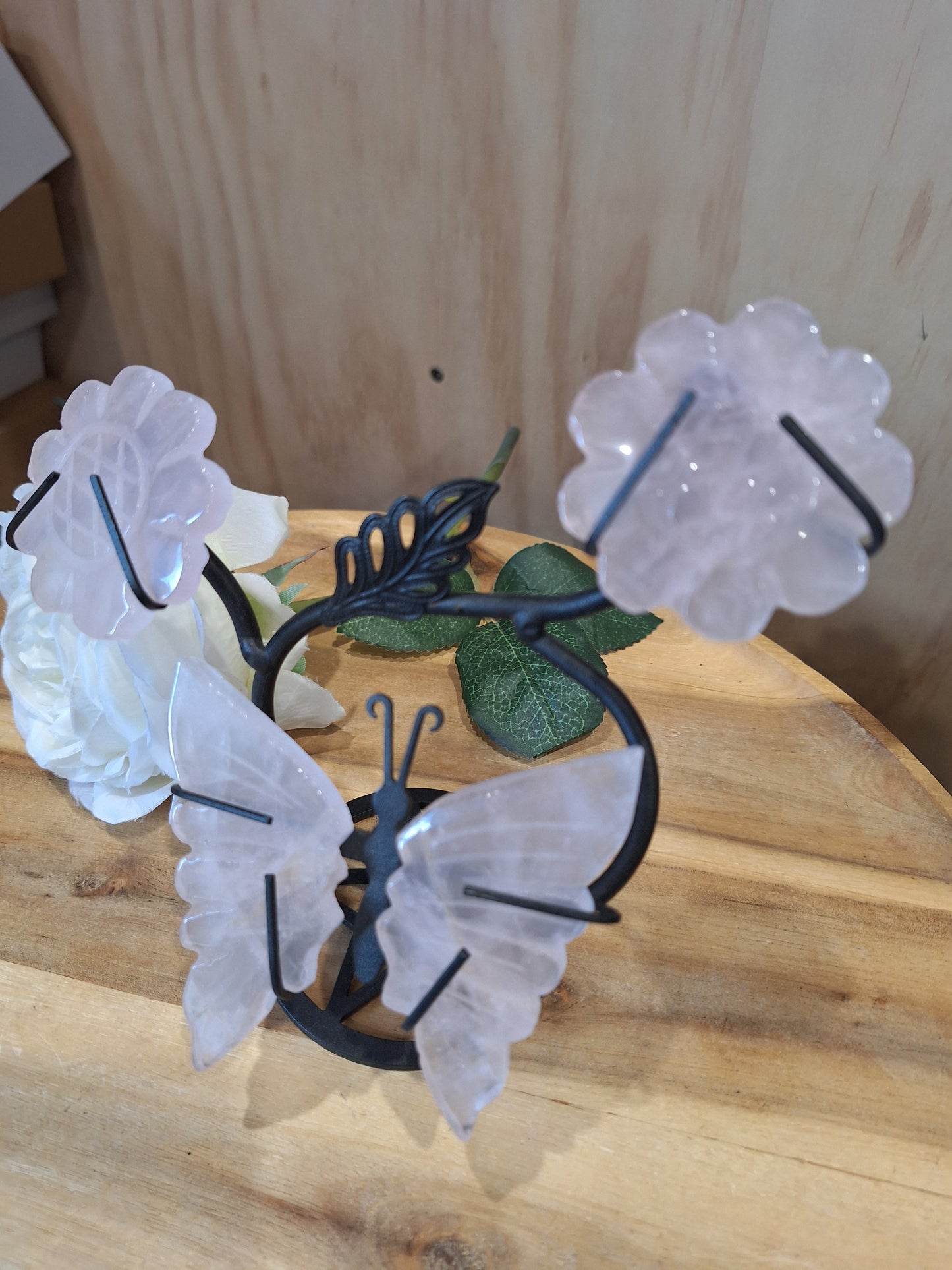 GORGEOUS CRYSTAL FLOWER BUTTERFLY STANDS