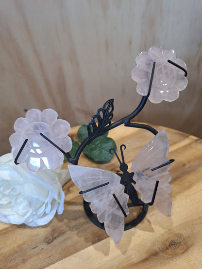 GORGEOUS CRYSTAL FLOWER BUTTERFLY STANDS