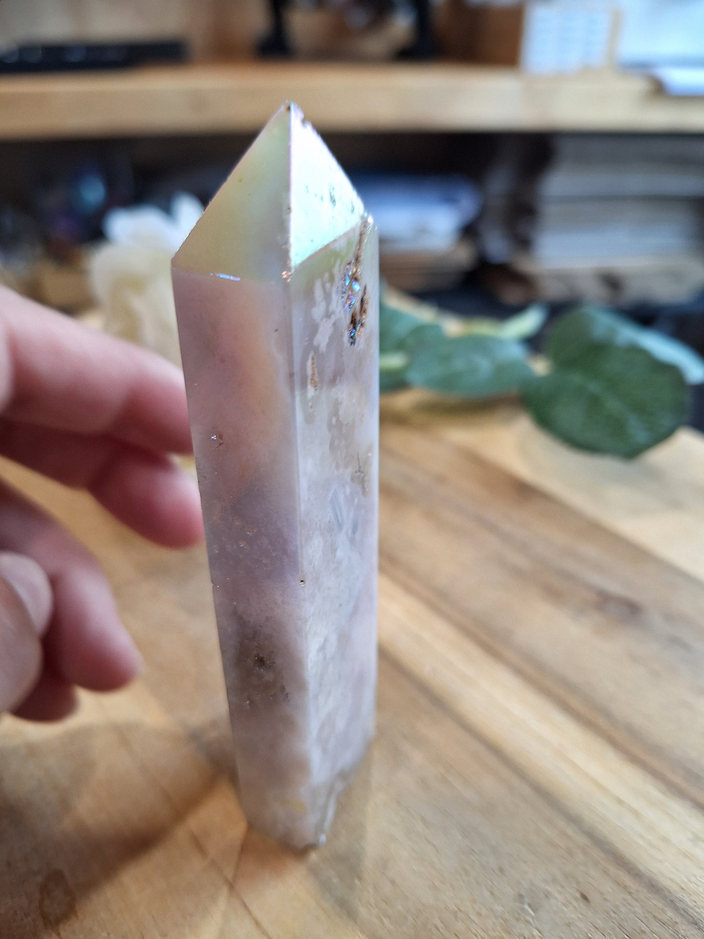 FLOWER AGATE POINT/TOWERS (CHERRY BLOSSOM)