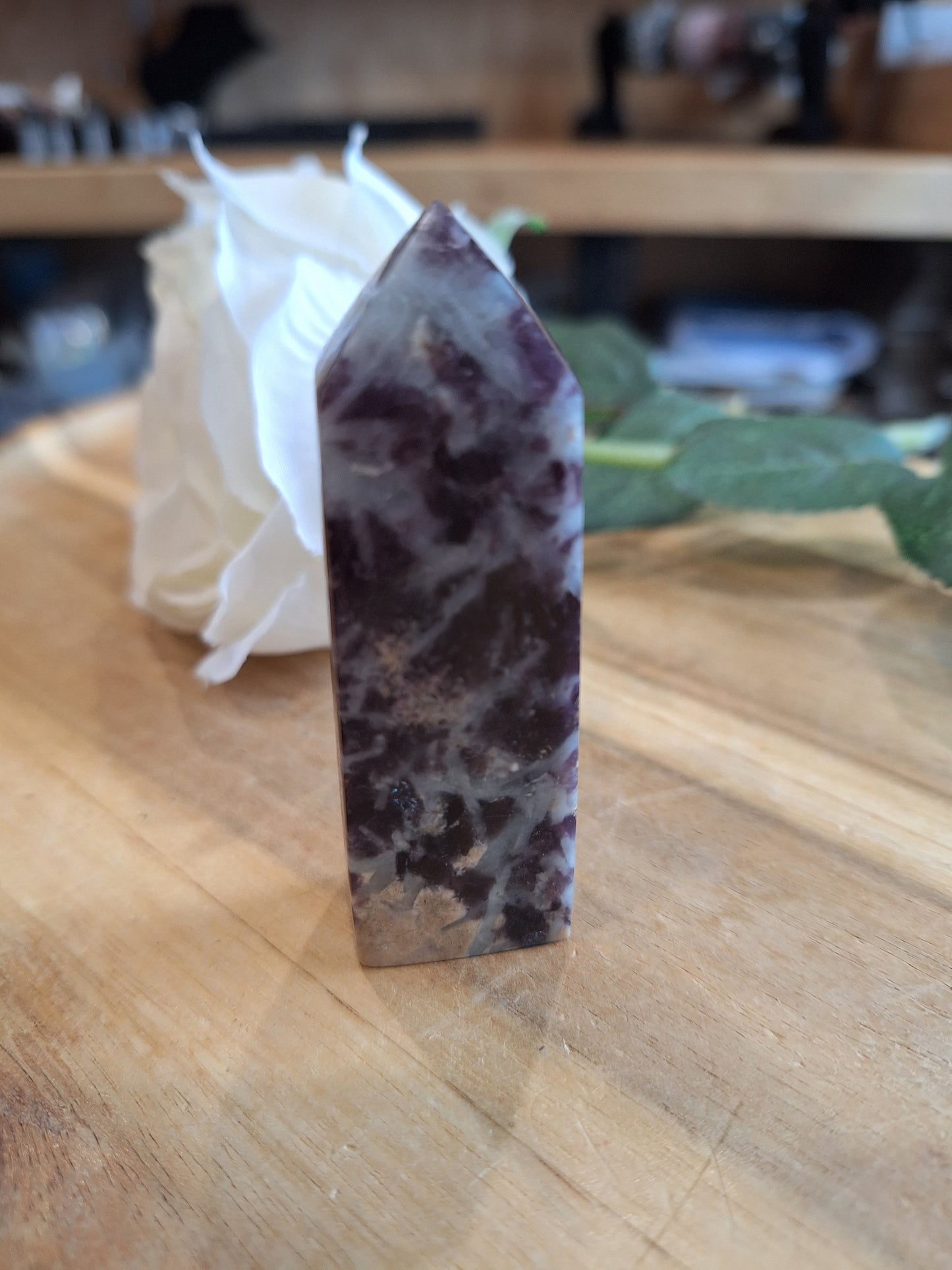 NATURAL PLUM BLOSSOM TOURMALINE UNICORN TOWER/POINTS