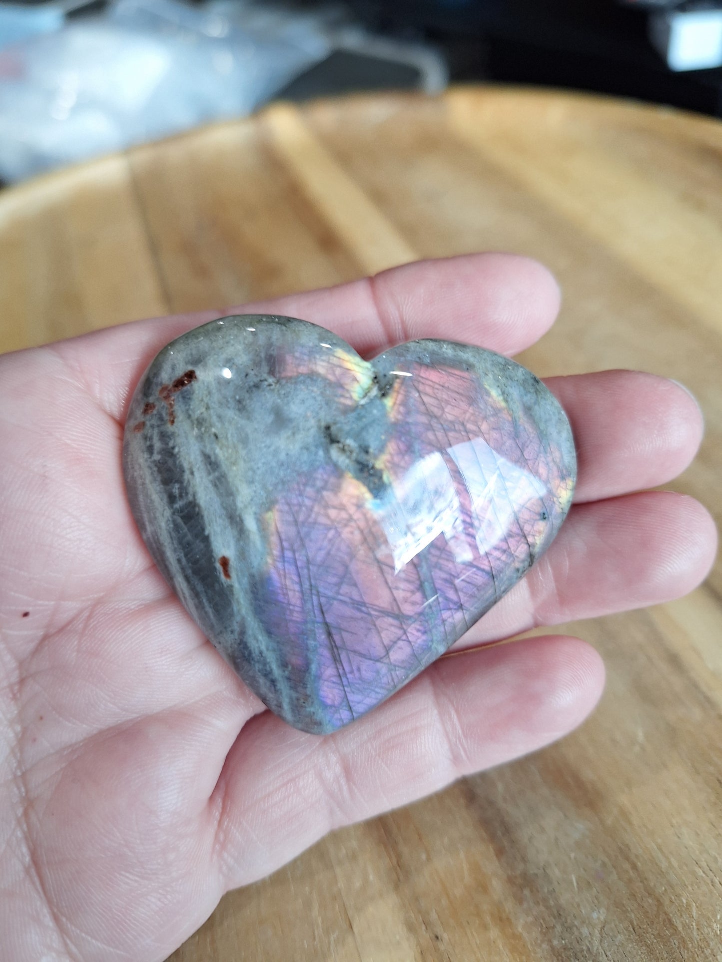 LABRADORITE HEART (LARGE)