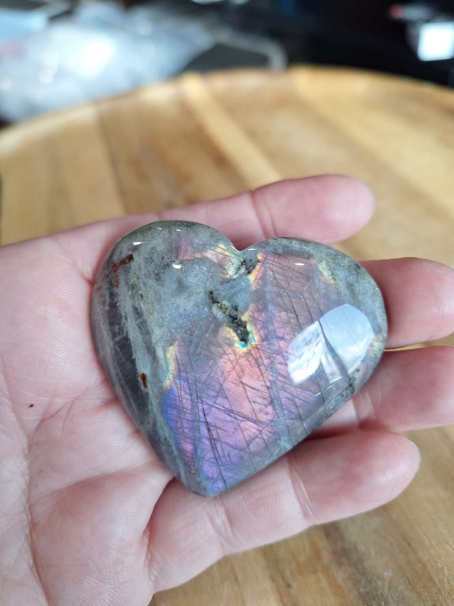 LABRADORITE HEART (LARGE)