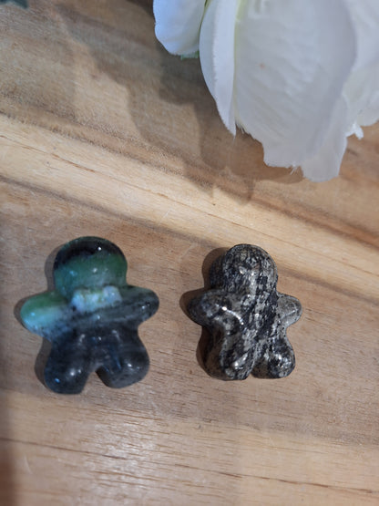 RUBY ZIOSITE & PYRITE GINGERBREAD MEN