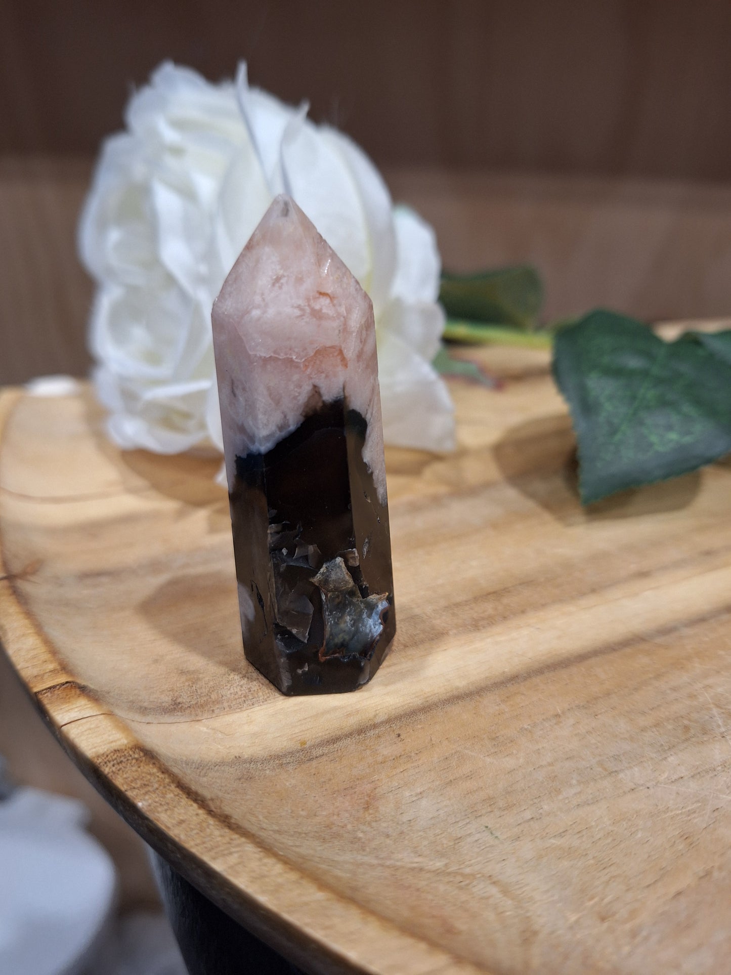 BLACK FLOWER AGATE POINTS