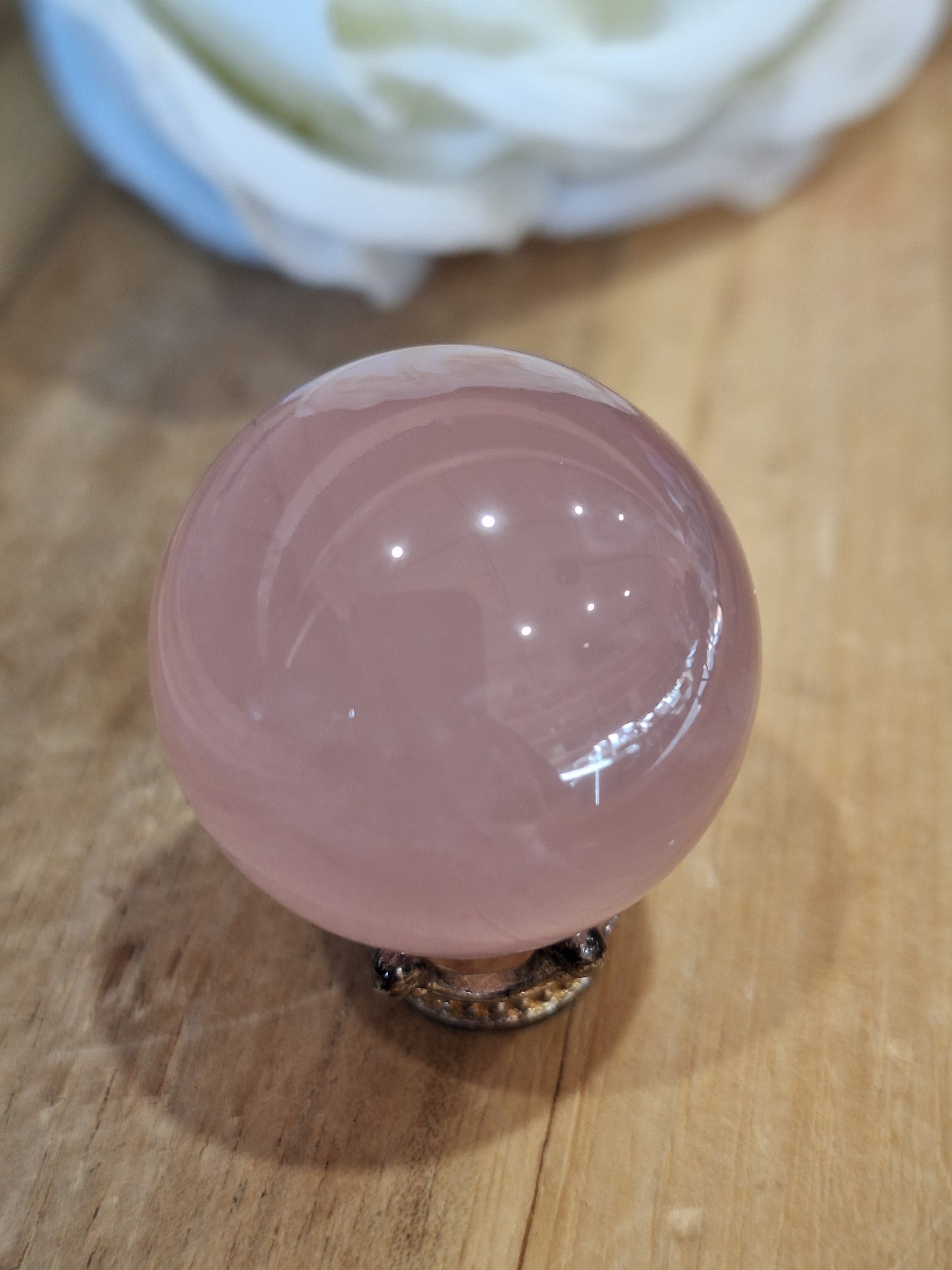 ROSE QUARTZ SPHERES WITH STAR