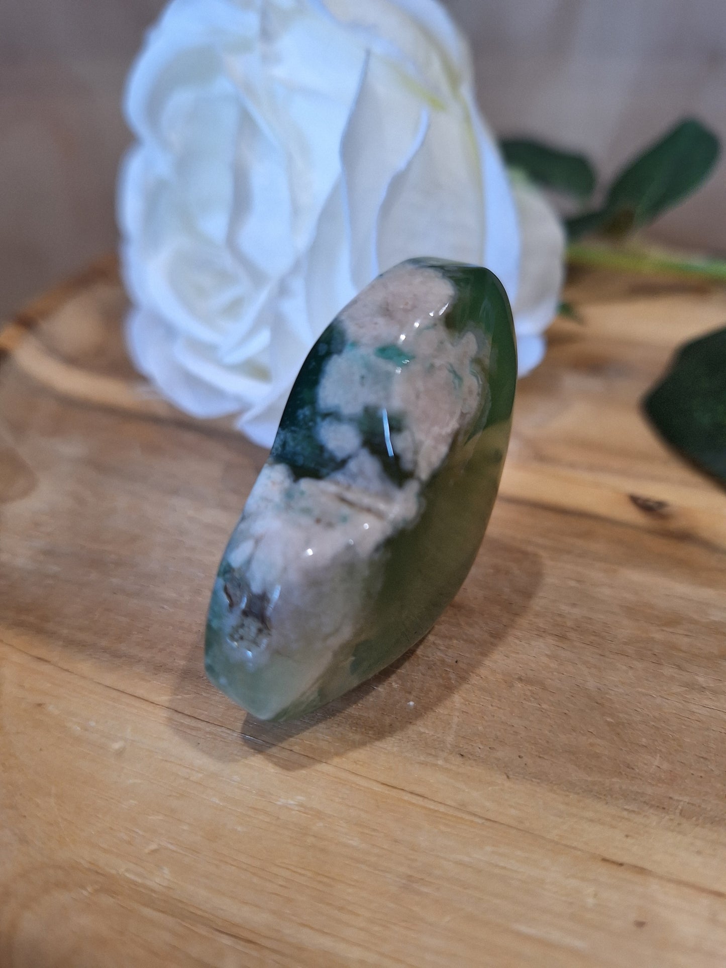 GREEN FLOWER AGATE HEARTS