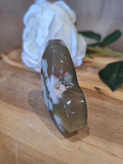 GREEN FLOWER AGATE HEARTS