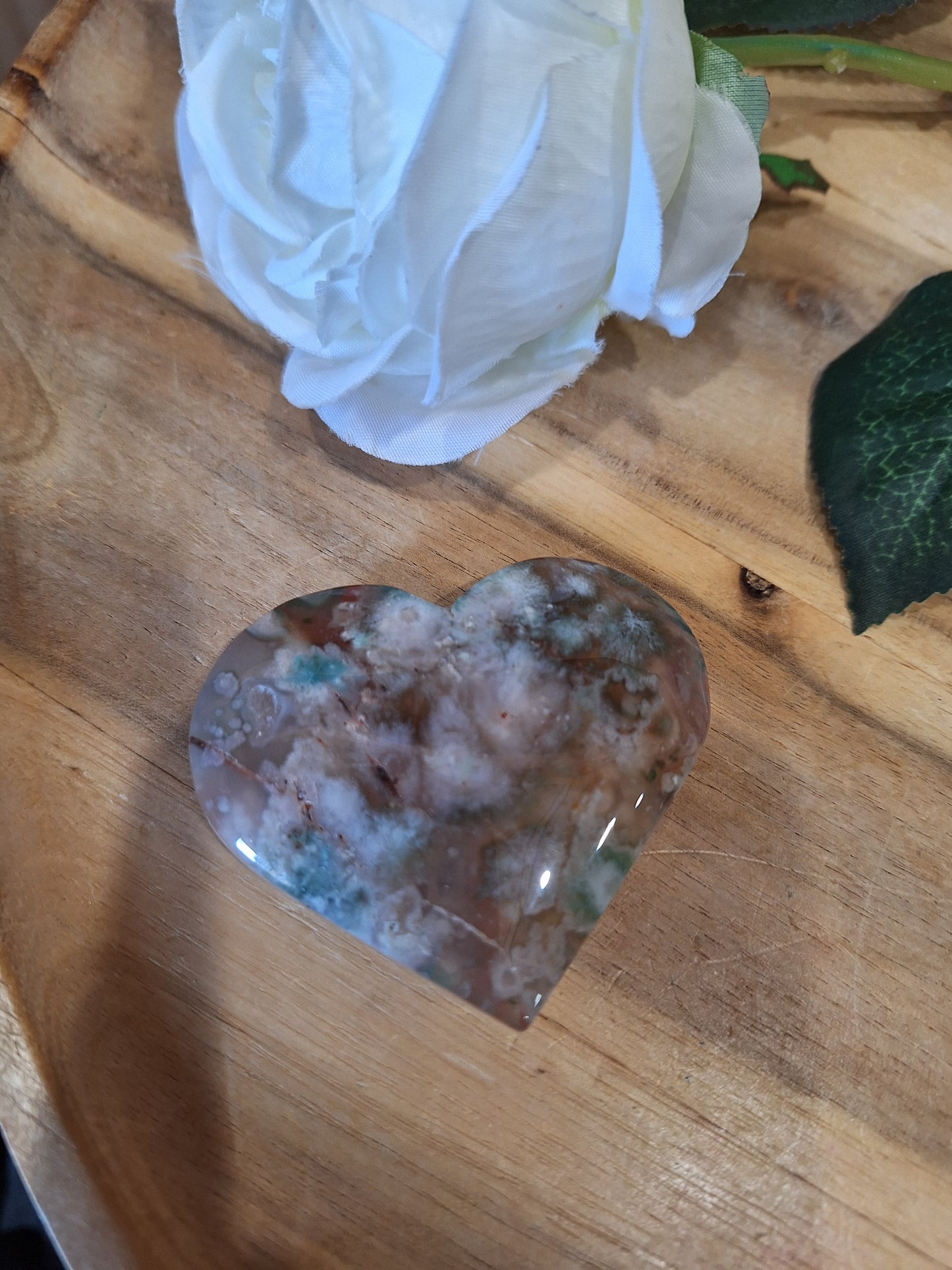 GREEN FLOWER AGATE HEARTS