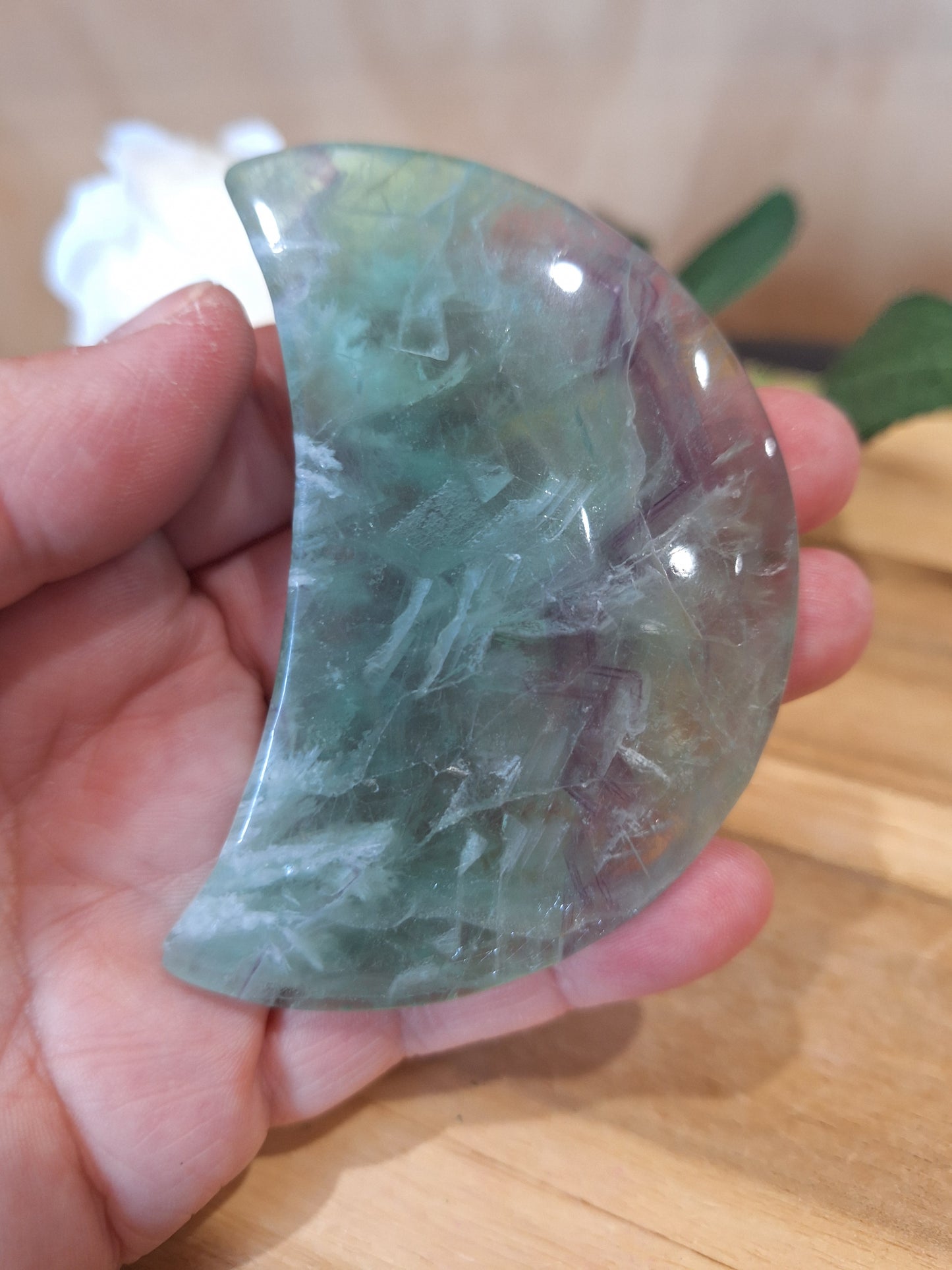 SNOWFLAKE FLUORITE MOONS