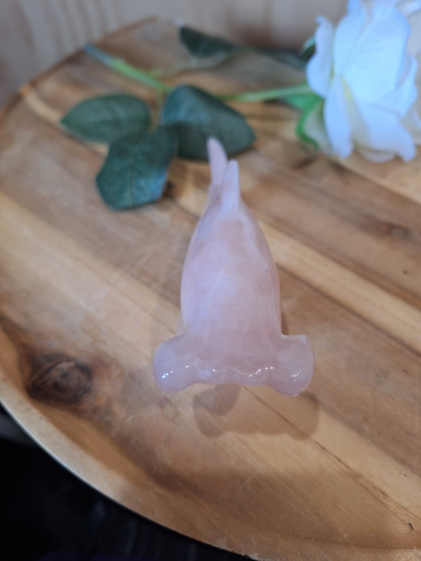 ROSE QUARTZ HAMMERHEAD SHARK