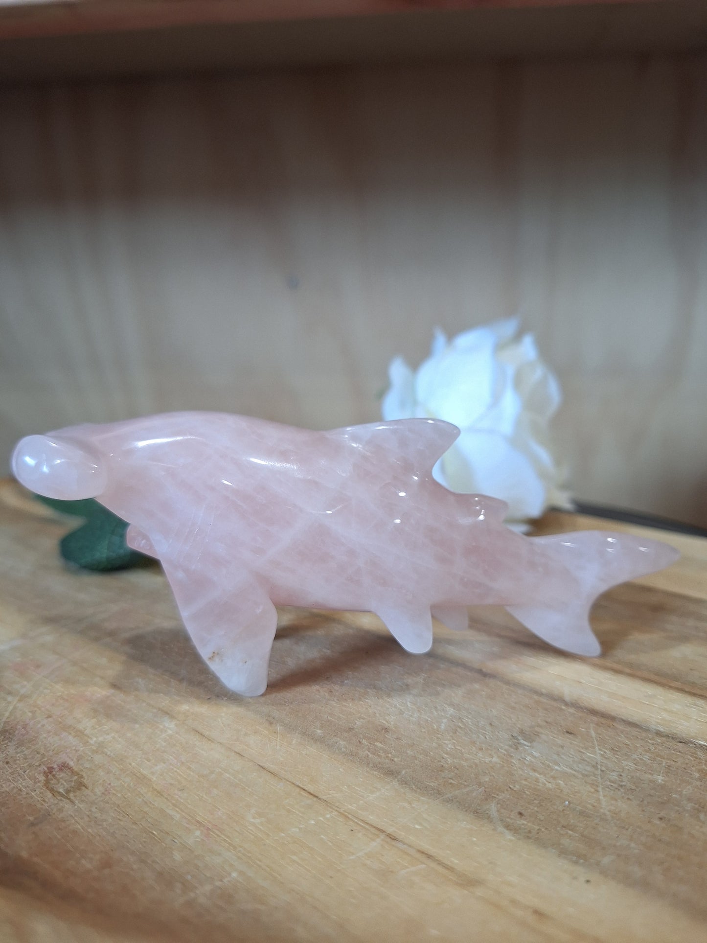 ROSE QUARTZ HAMMERHEAD SHARK