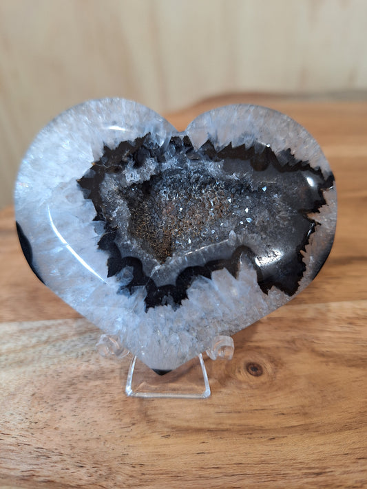 BLACK AGATE HEARTS (WITHOUT STAND)