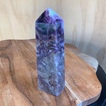 PURPLE MICA & SMOKEY QUARTZ TOWERS