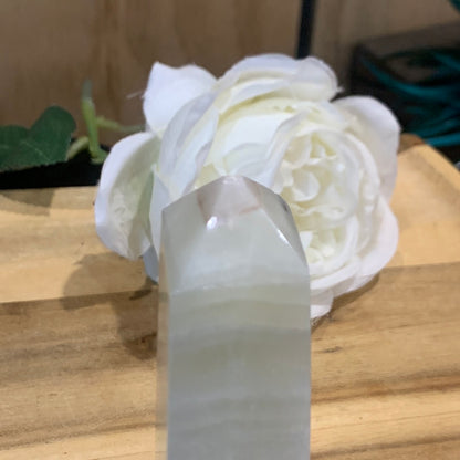 GREEN BANDED ONYX TOWERS