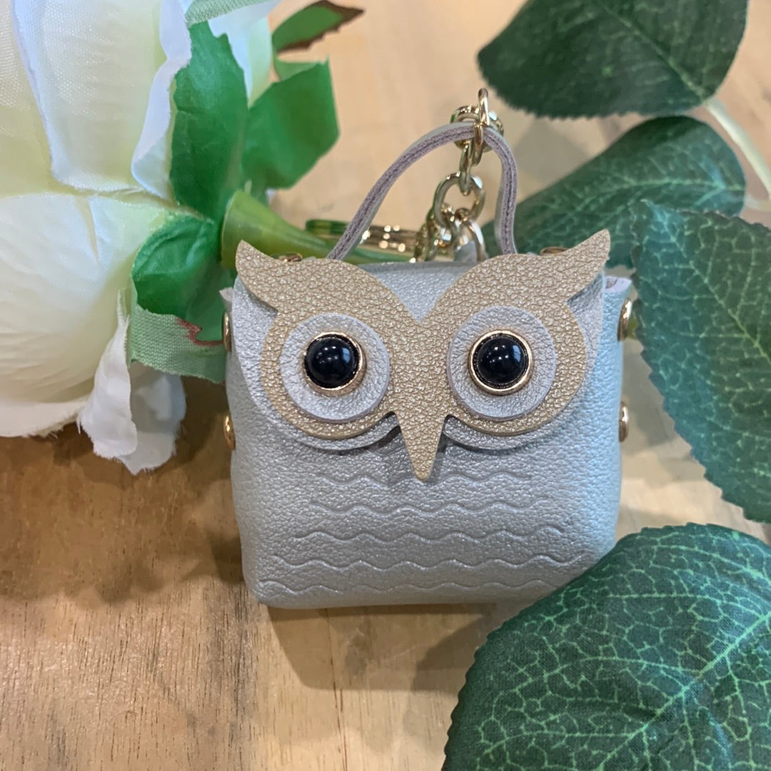 CUTE LEATHER OWL BAG KEYRINGS