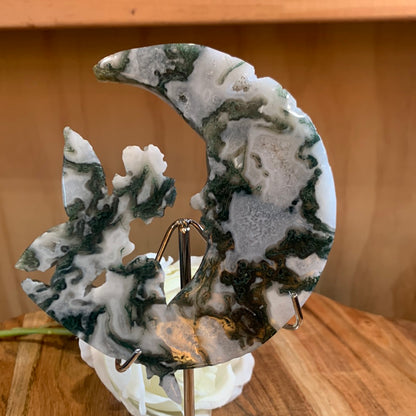 AGATE MOSS FAIRY IN THE MOON