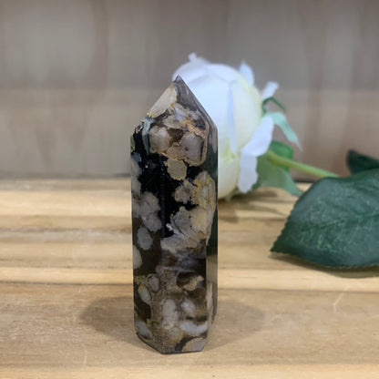 BLACK FLOWER AGATE POINTS