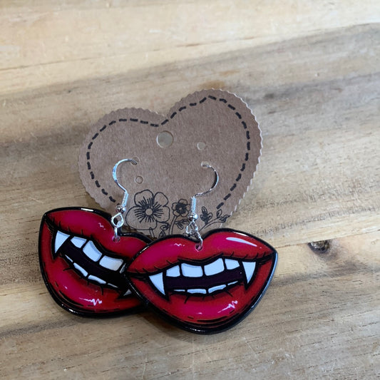AWESOME ACRYLIC 925 STIRLING HOOK EARRINGS (NON CRYSTAL,)