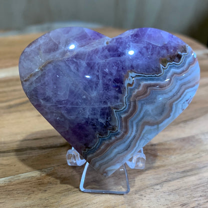 AMETHYST WITH MEXICAN AGATE HEARTS