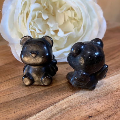 SILVER OBSIDIAN TEDDY BEARS SUPER CUTE!!!