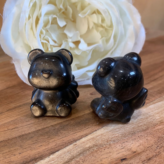 SILVER OBSIDIAN TEDDY BEARS SUPER CUTE!!!