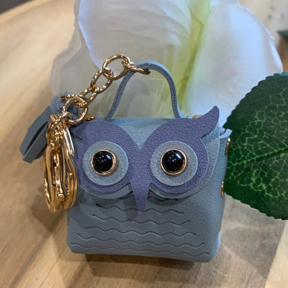 CUTE LEATHER OWL BAG KEYRINGS