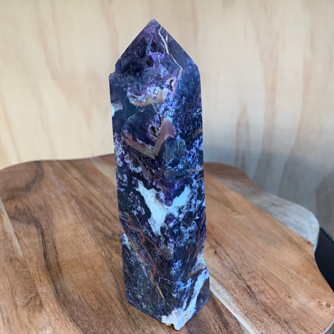 PURPLE MICA & SMOKEY QUARTZ TOWERS