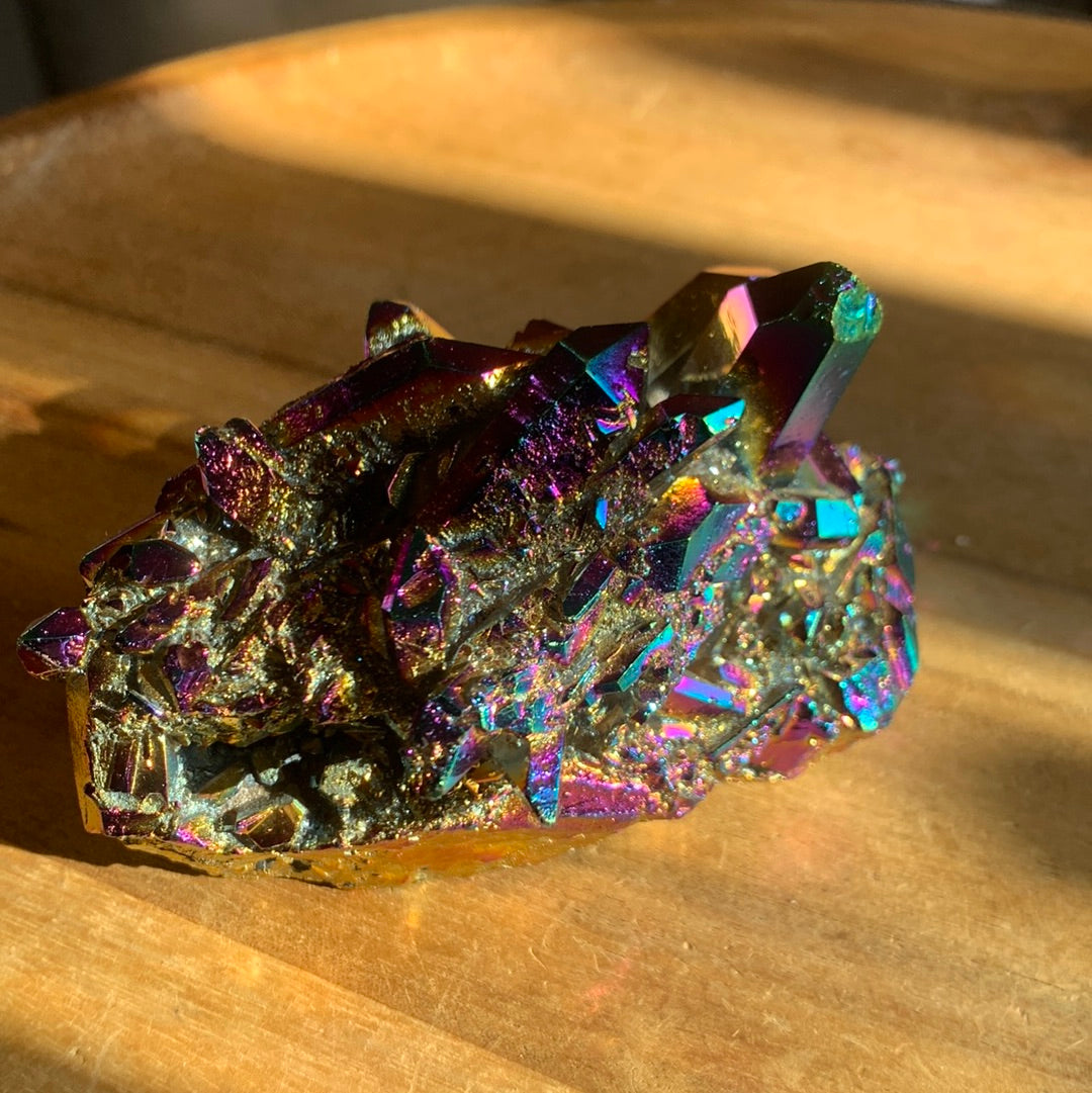 RAINBOW AURA QUARTZ & OBSIDIAN CLUSTERS