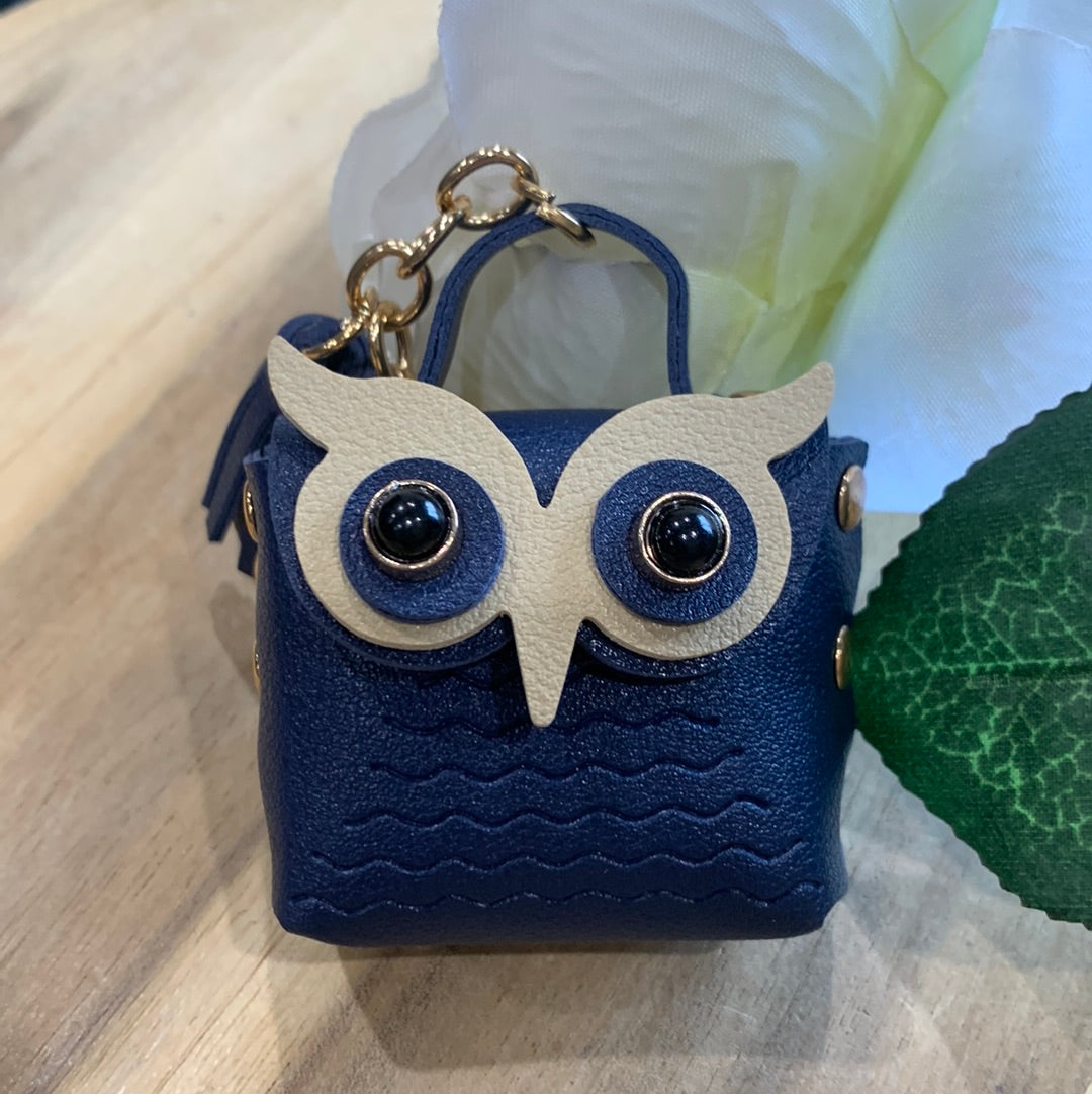 CUTE LEATHER OWL BAG KEYRINGS