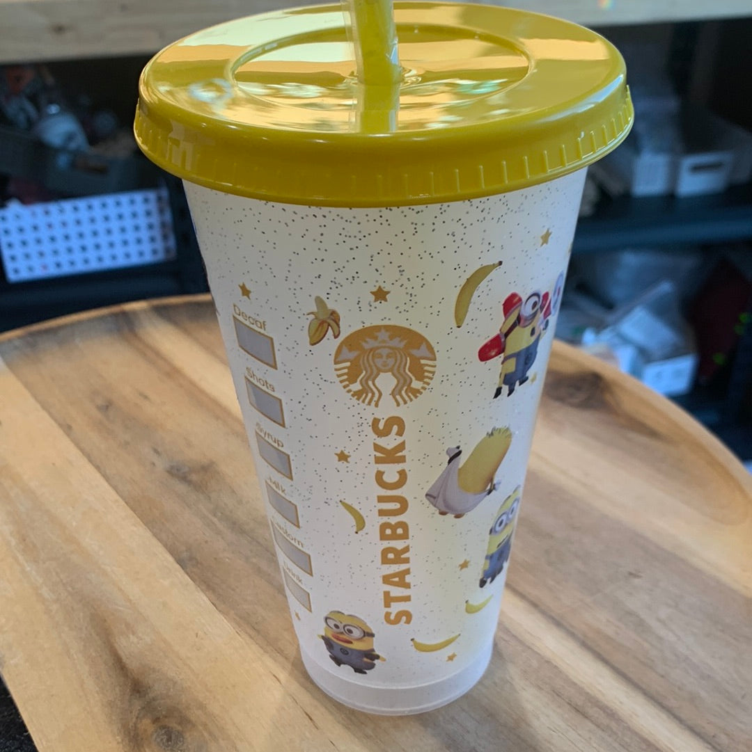 GLITTER REUSEABLE BPA FREE CUP WITH STRAW AND LID 24oz