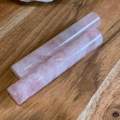 ROSE QUARTZ & CLEAR QUARTZ RODS