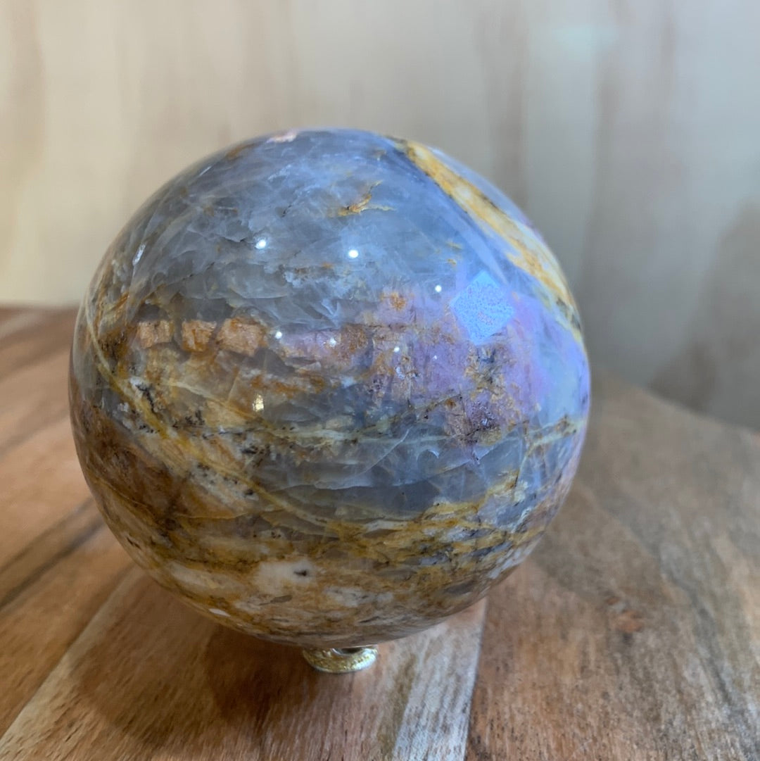 MEXICAN CRAZY LACE AGATE with PINK TOURMALINE SPHERE
