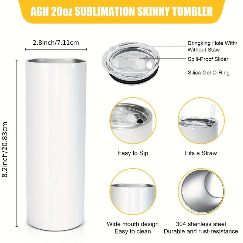 20oz SKINNY HOT OR COLD TUMBLER + SUBLIMATION WRAP OF YOUR CHOICE