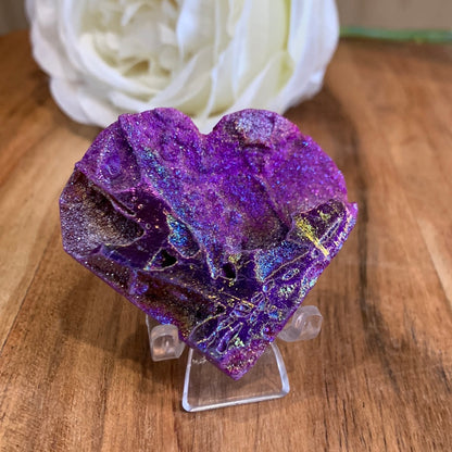 AURA COATED SPHALERITE HEARTS